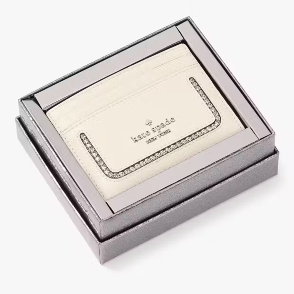 🆕NWT KATE SPADE Madison Boxed Crystal Card Holder